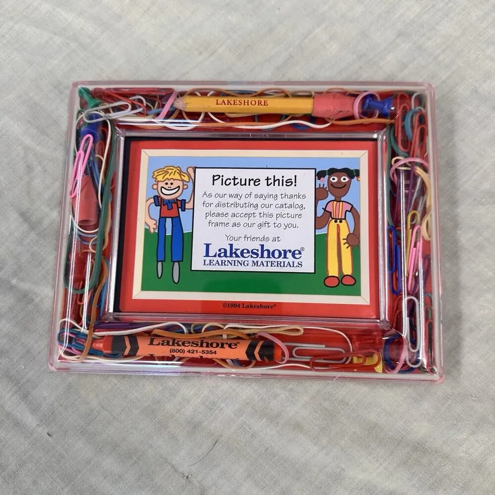 LAKESHORE Learning 1994 Photo Frame 3 1/2 X 5 Push Pins Paperclips Teachers